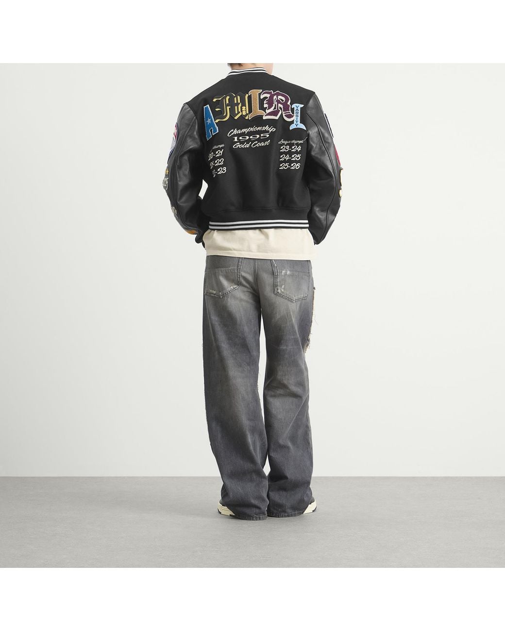 Amiri Black Varsity Patch Jacket for men