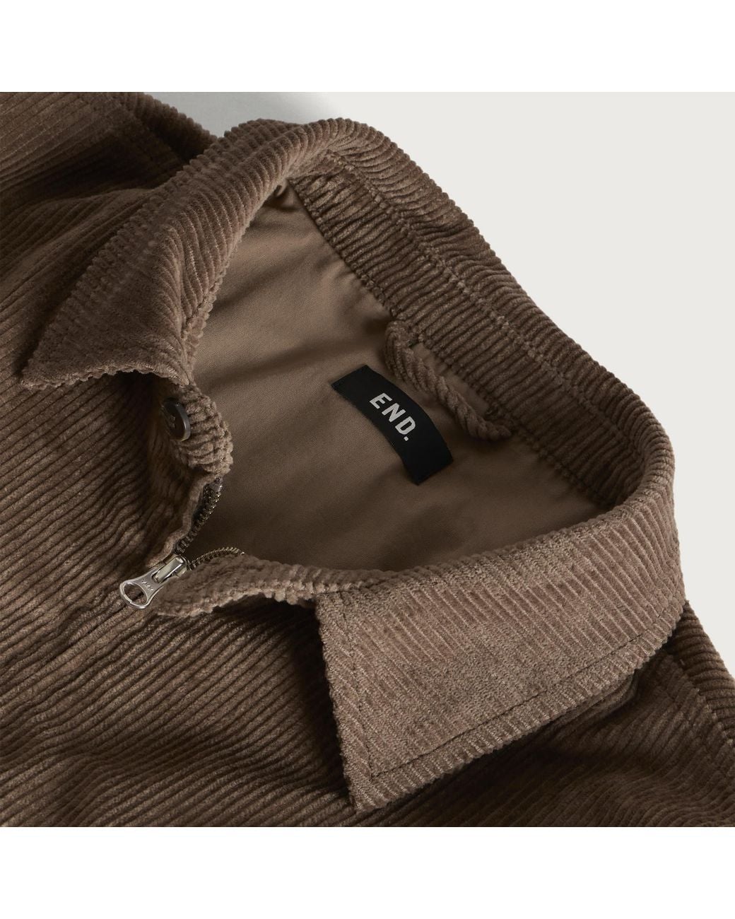 END. Brown Cord Monogram Jacket for men