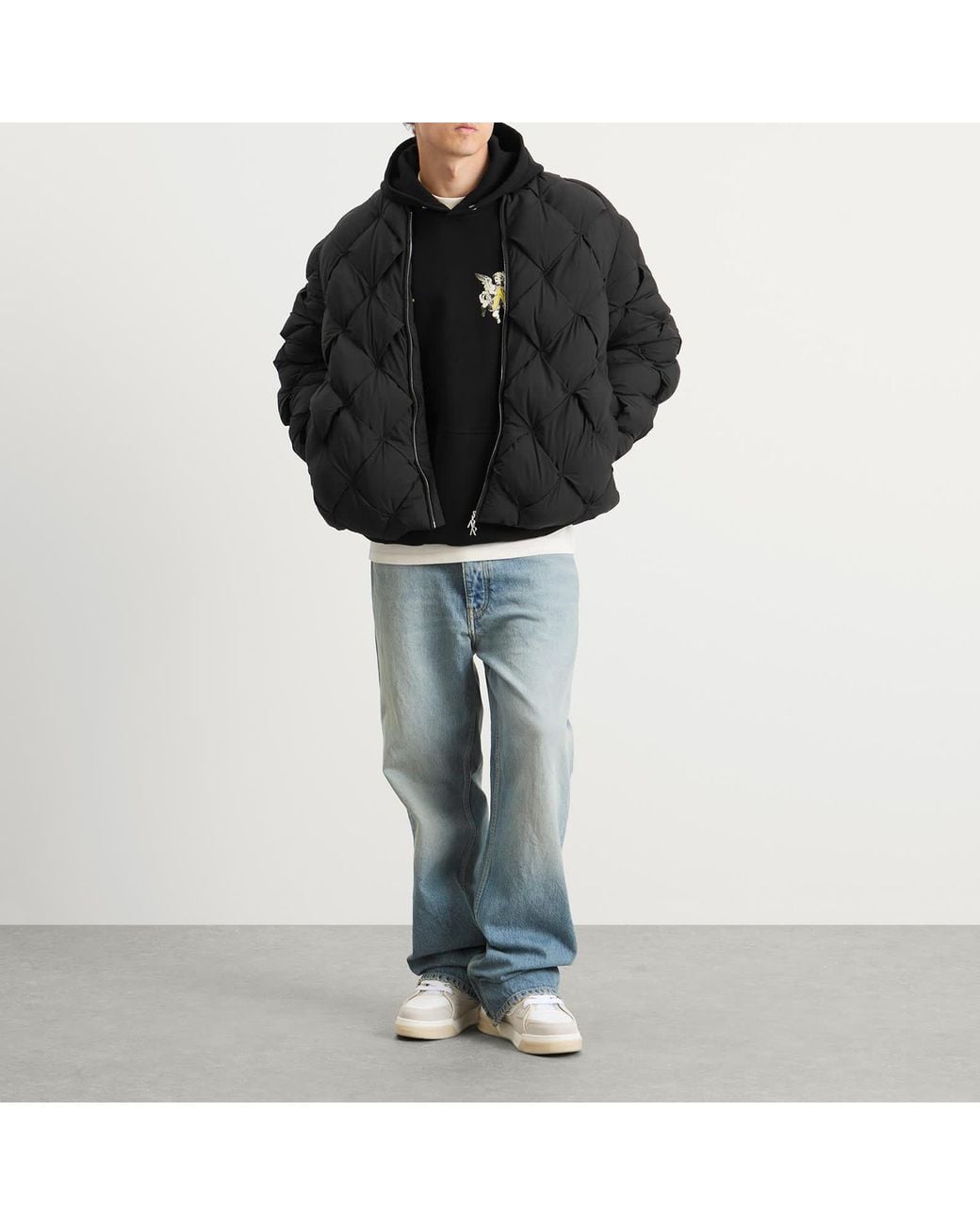 Represent Black Pillow Puffer Jacket for men