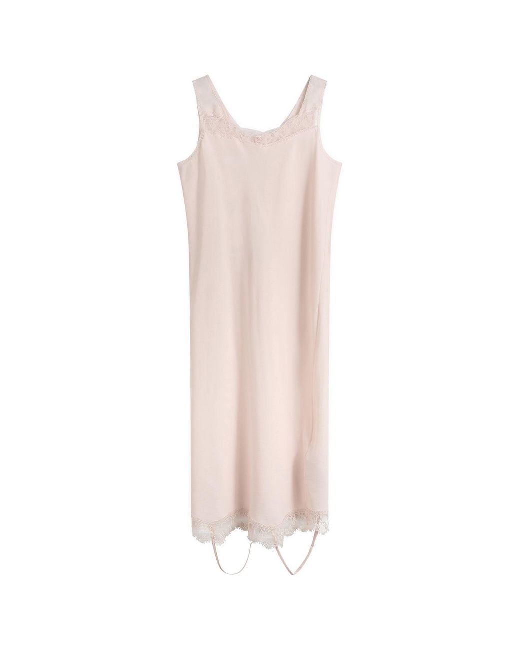 Maison Margiela Pink Mm6 Lace Cami Midi Dress