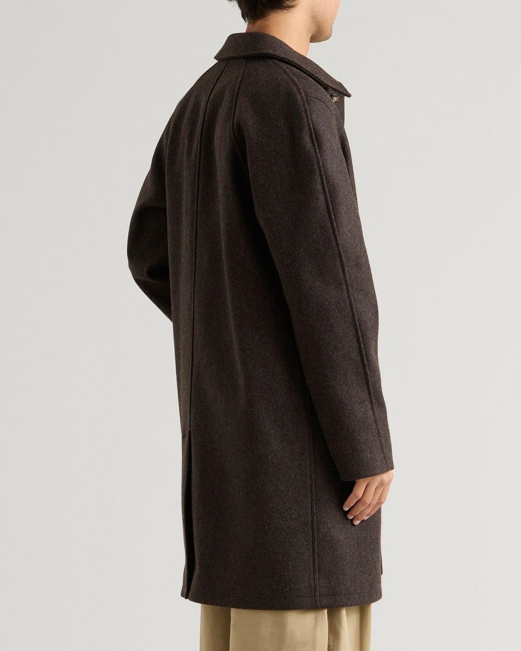 A.P.C. Brown Auster Heathered Wool Mac Jacket for men