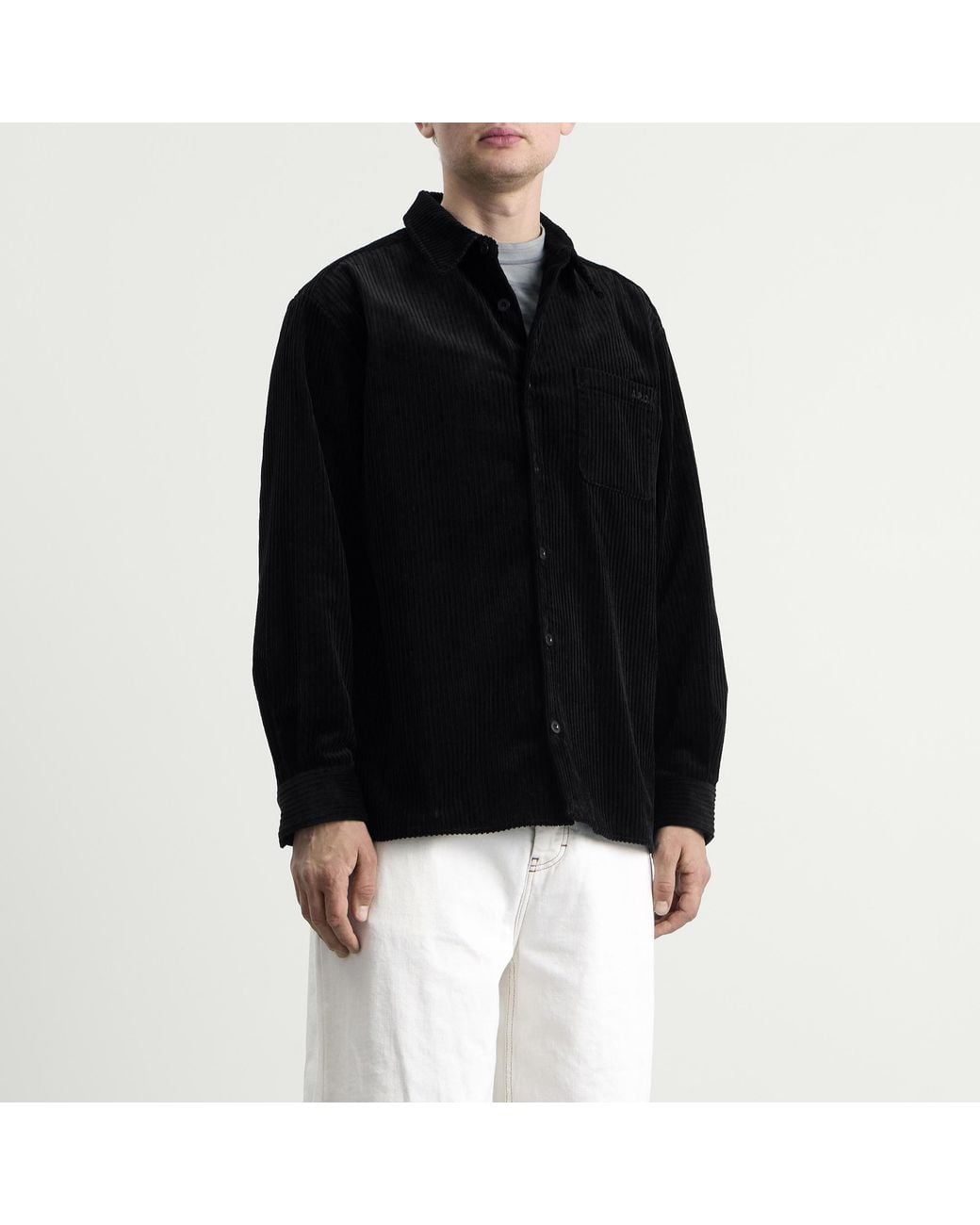 A.P.C. Black Mateo Corduroy Overshirt for men