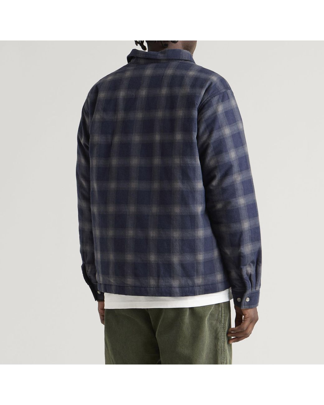 Gramicci Blue Zip-Up Insulated Flannel Shirt for men