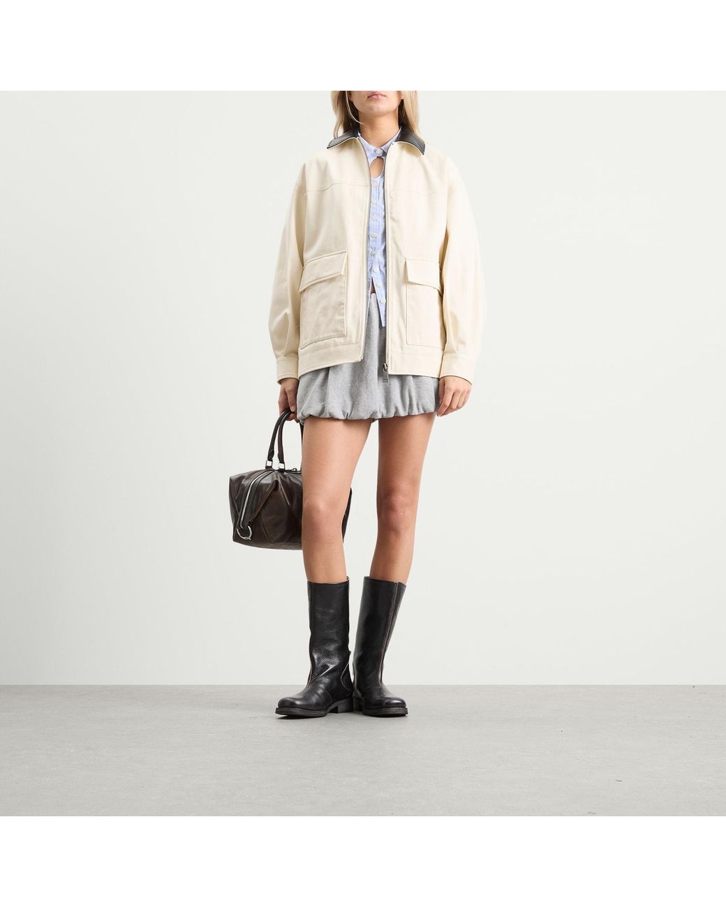 DUNST Gray Mini Skirt