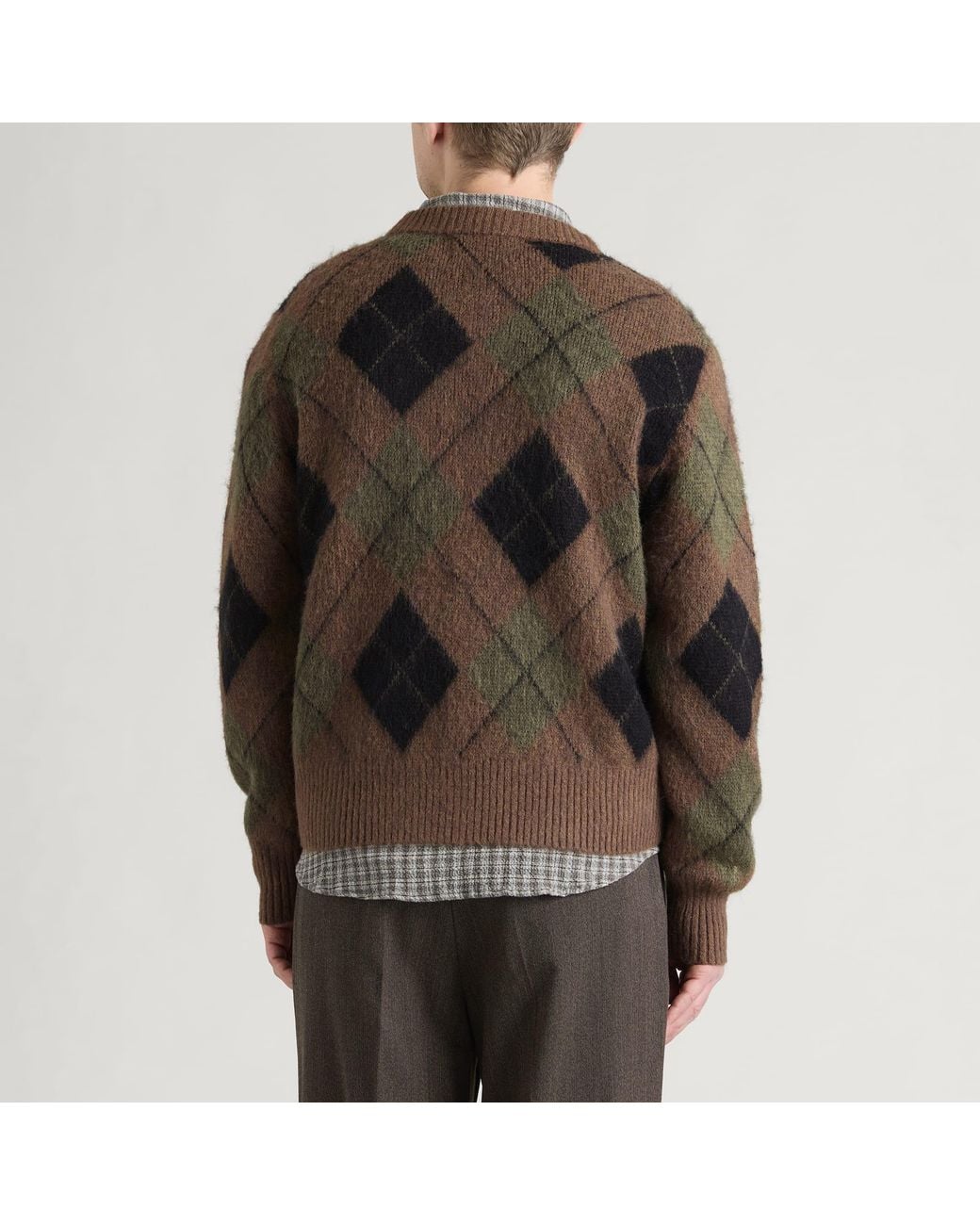 Corridor NYC Green Argyle Cardigan for men