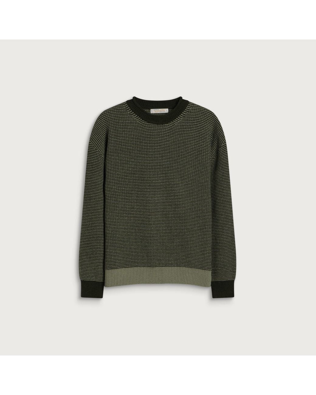FRIZMWORKS Green Rollneck Ringer Knit for men