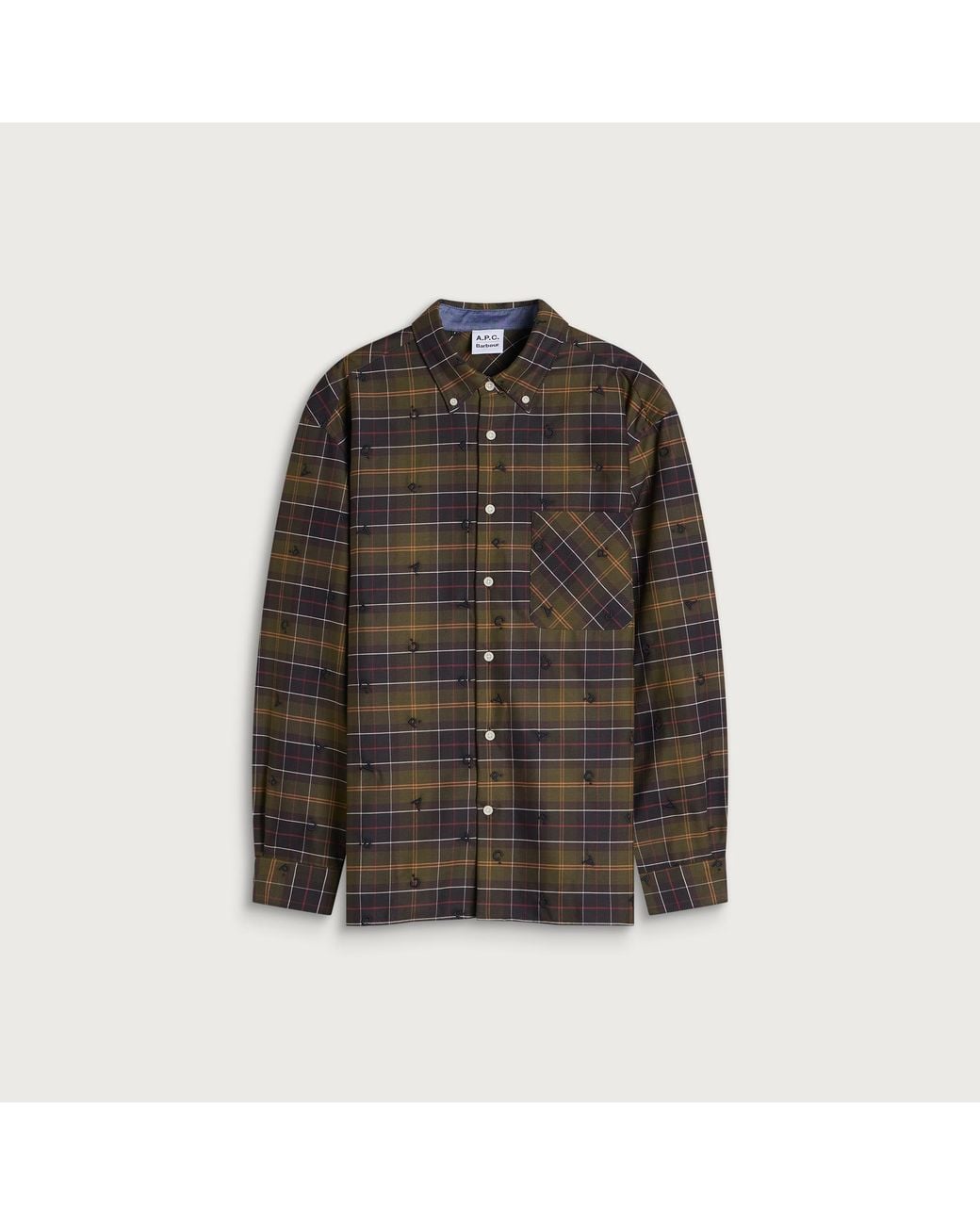 Barbour Brown X A.P.C. Monogram Tartan Shirt for men