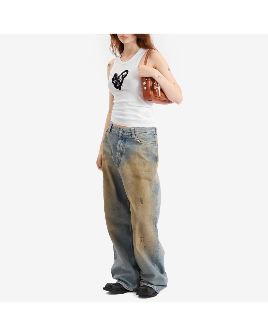Acne White Sleeveless T-Shirt