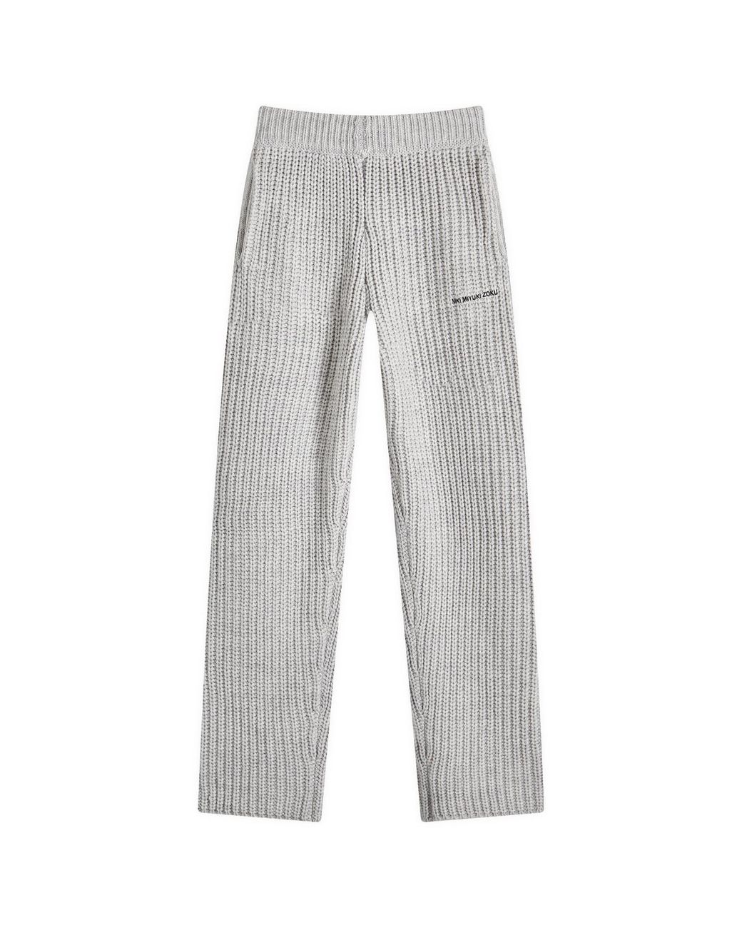MKI Miyuki-Zoku Chunky Rib Knit Wide Leg Joggers in Grey for