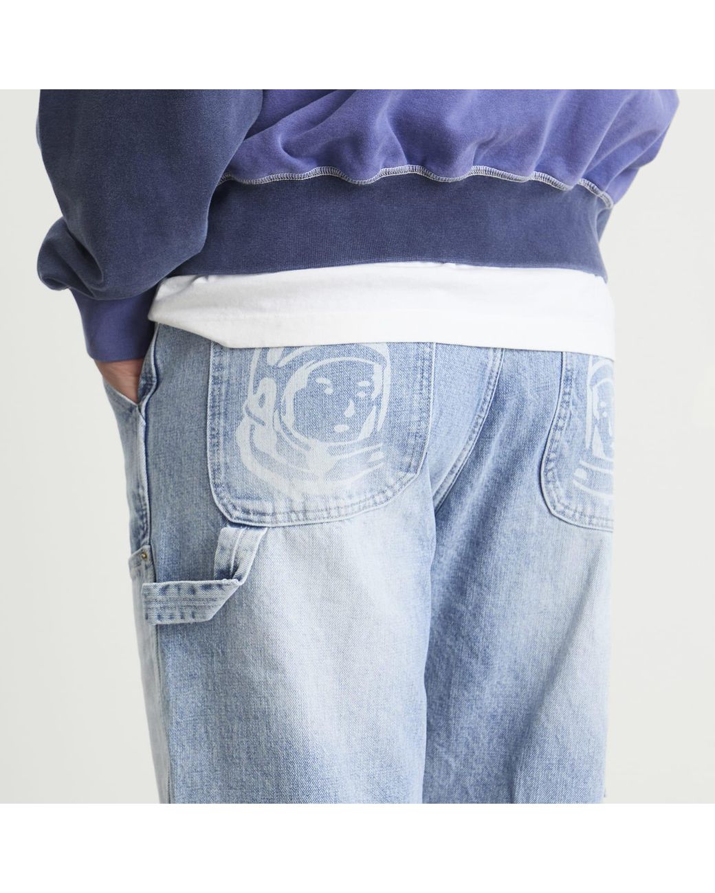 BBCICECREAM Blue Diamonds & Dollars Denim Pant for men