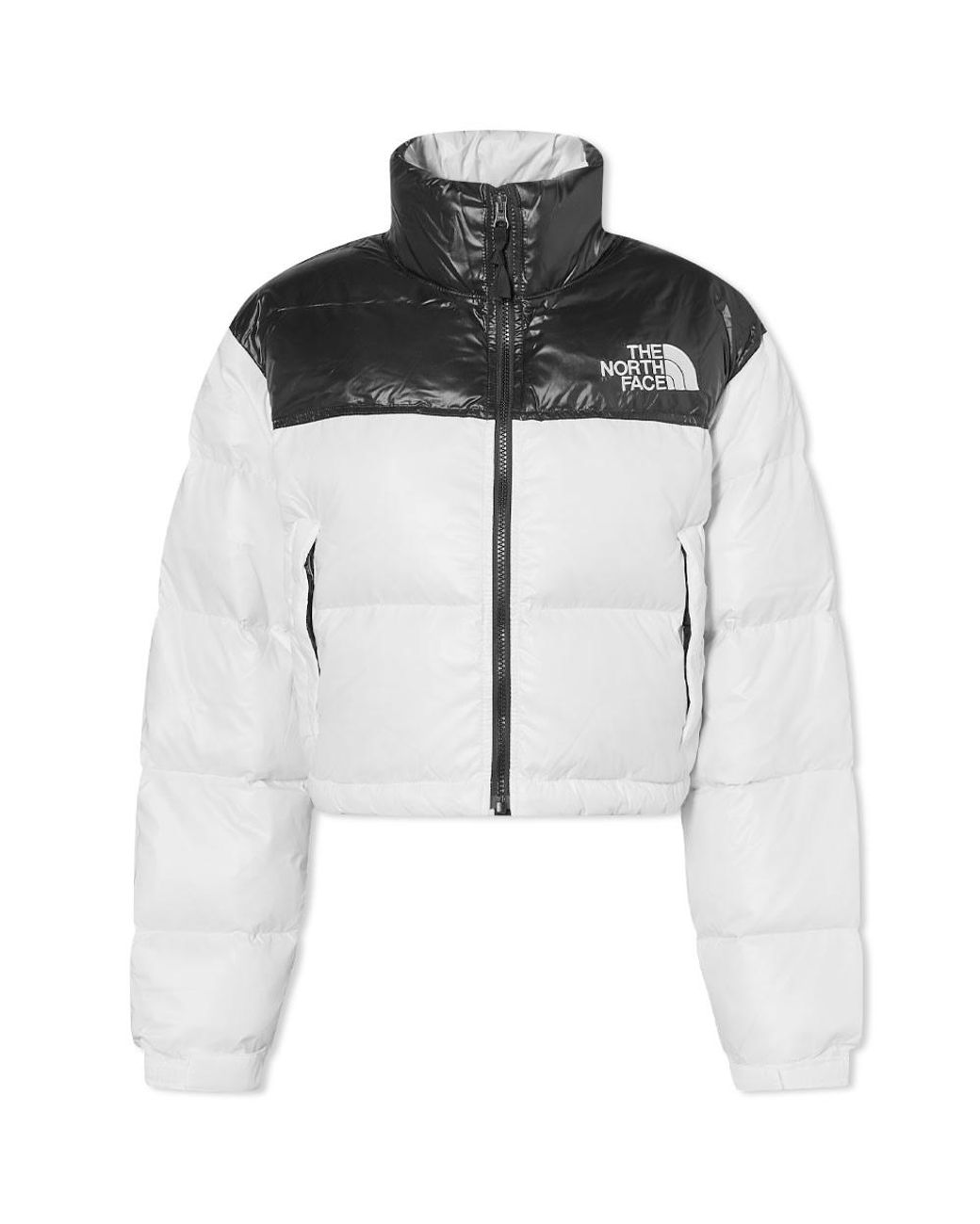 The North Face Nuptse Cropped Puffer Jacket in Black Lyst UK