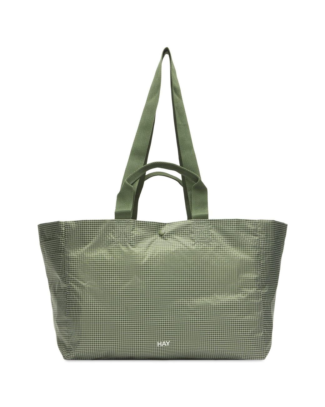 Hay Green Grid Weekend Bag
