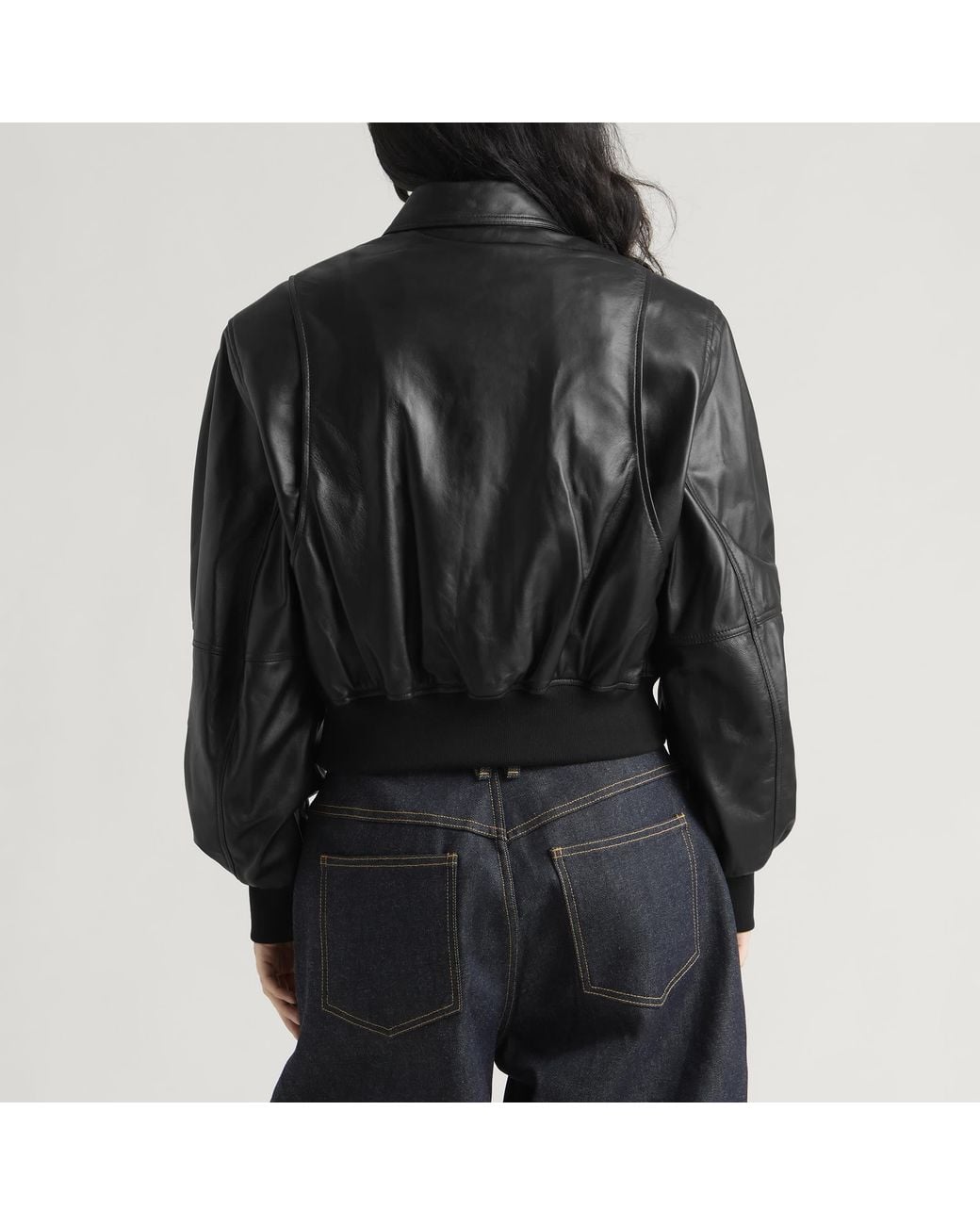 Willy Chavarria Black Cropped Leather Jacket
