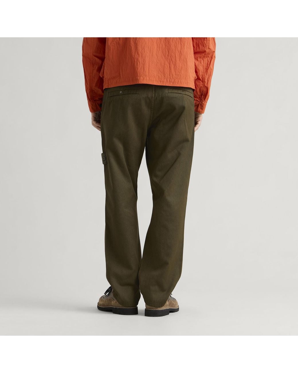 Stone Island Green Ghost Raw Hand Wool Cotton Gabardine-Tc Trouser for men