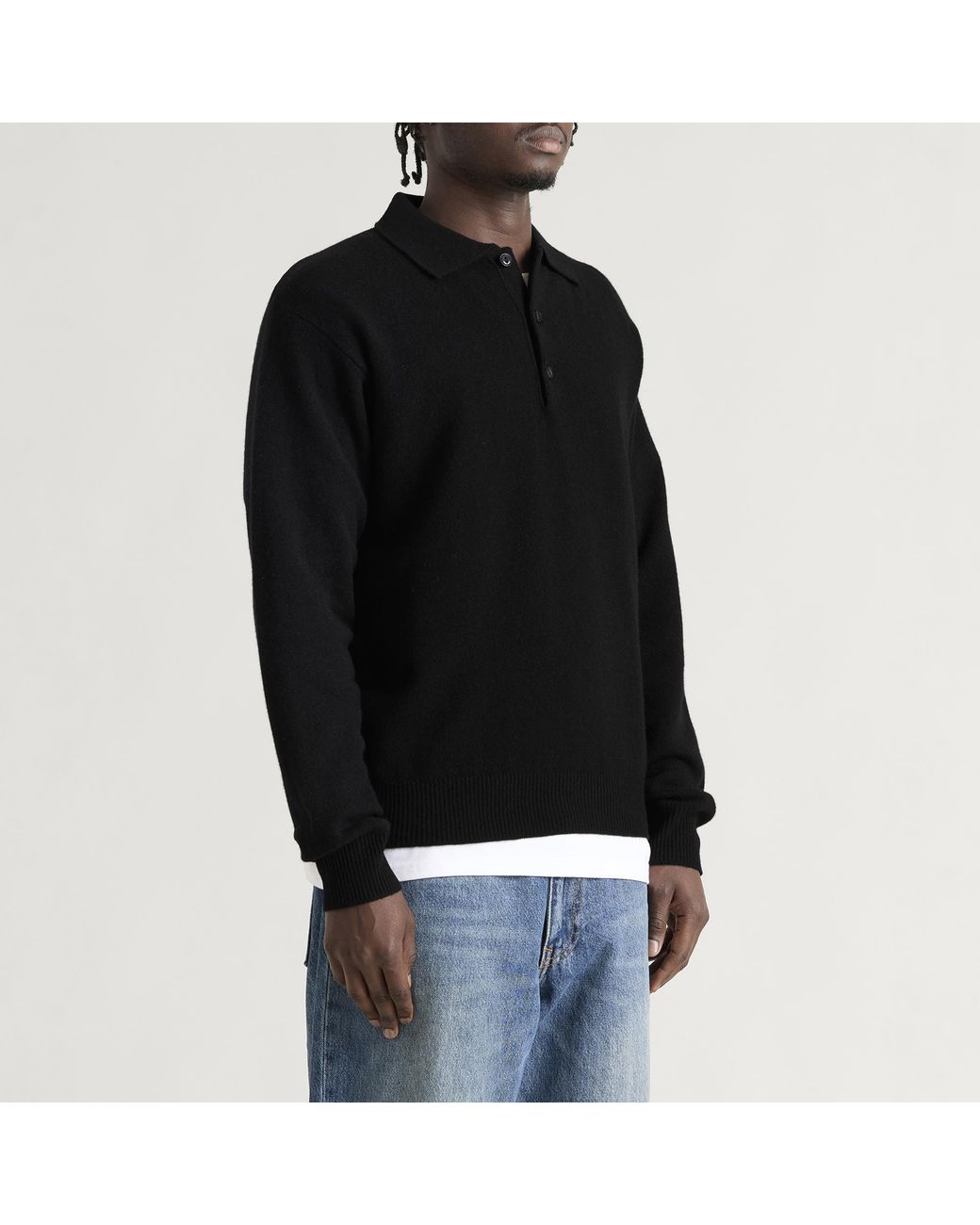 Pittari Black Knitted Polo for men