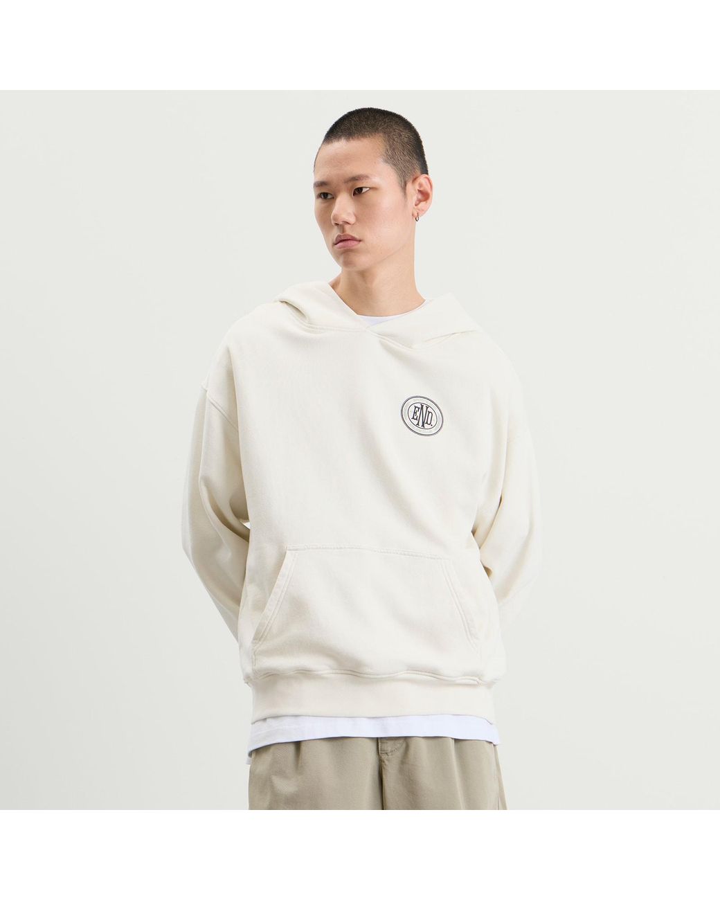 END. White Leisure Pullover Hoodie