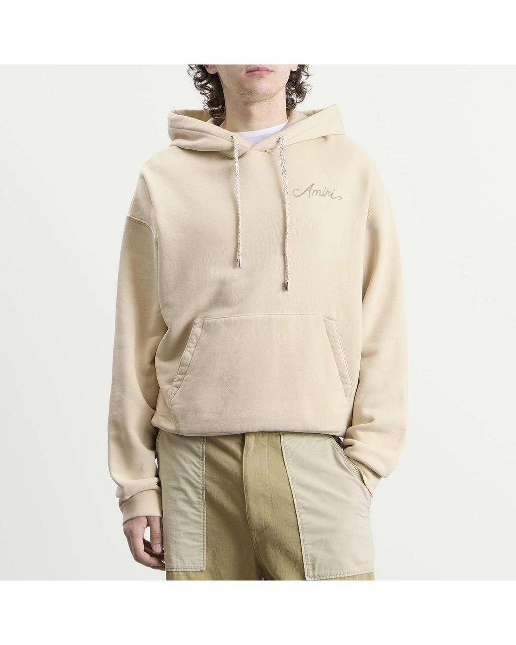 Amiri Natural Ma Check Patch Skate Hoodie for men