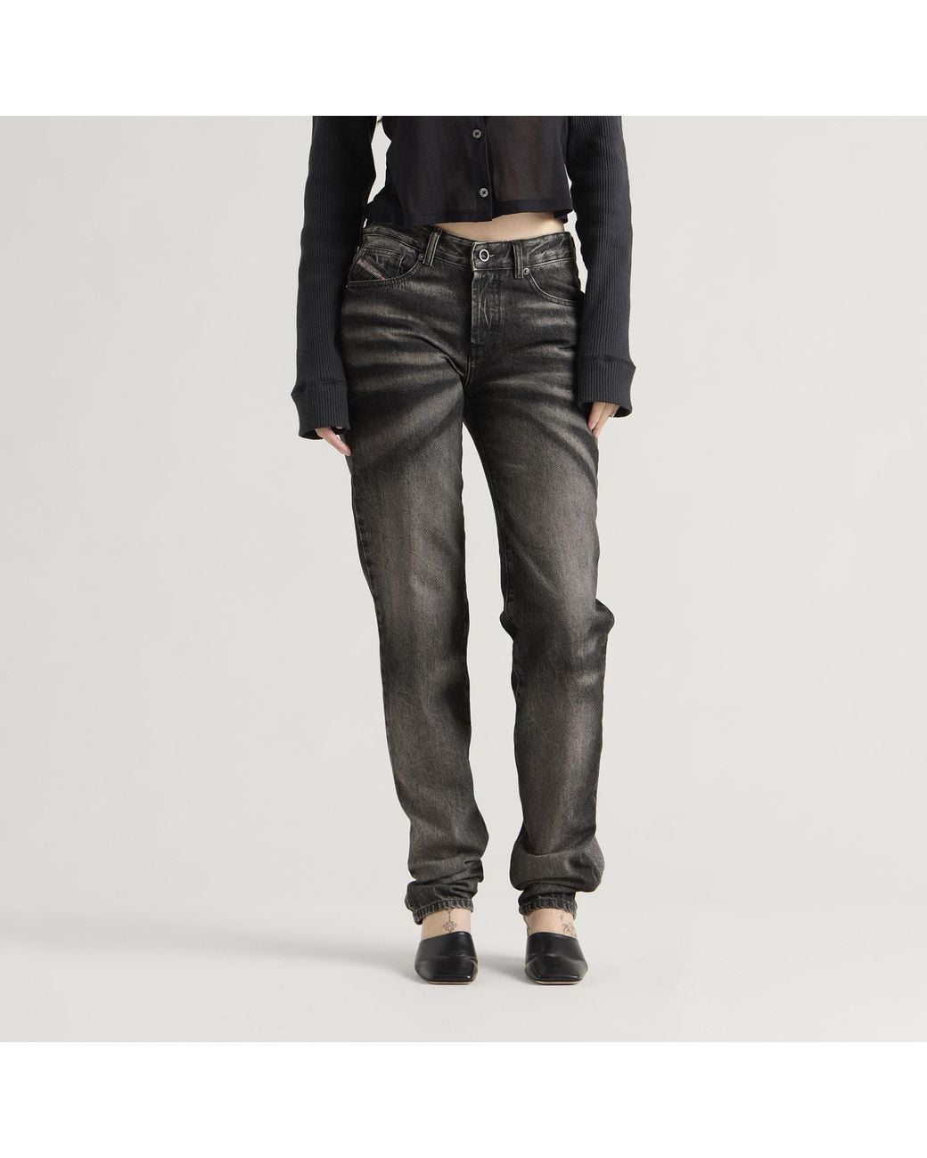 DIESEL Gray D-Liet Straight Leg Jeans