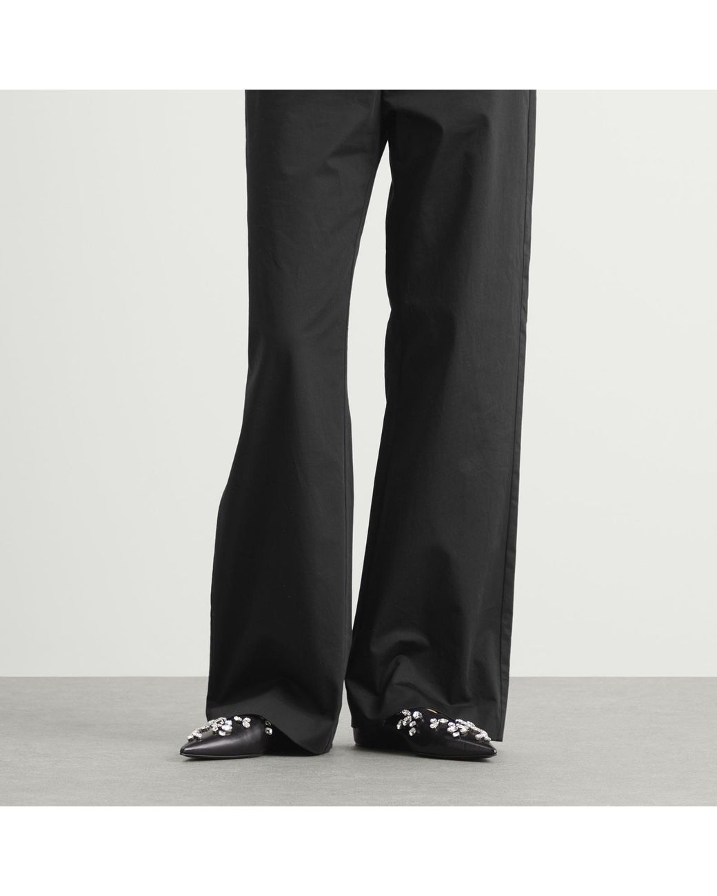 Jil Sander Black Embellished Ballerina