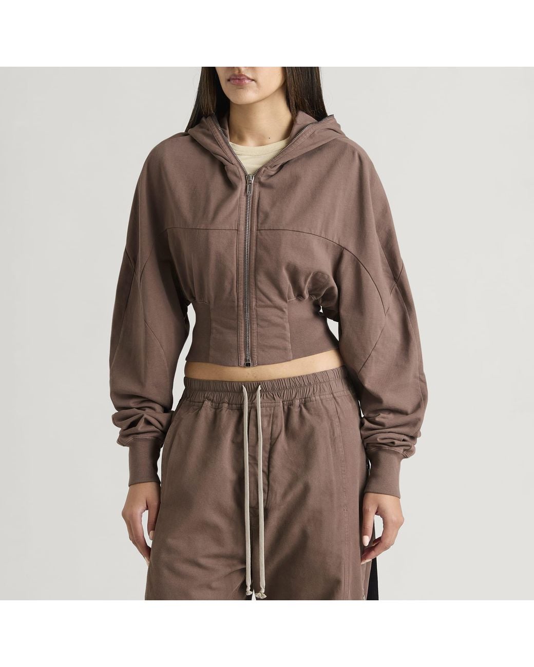 Rick Owens Brown Collage Gimp Hoodie