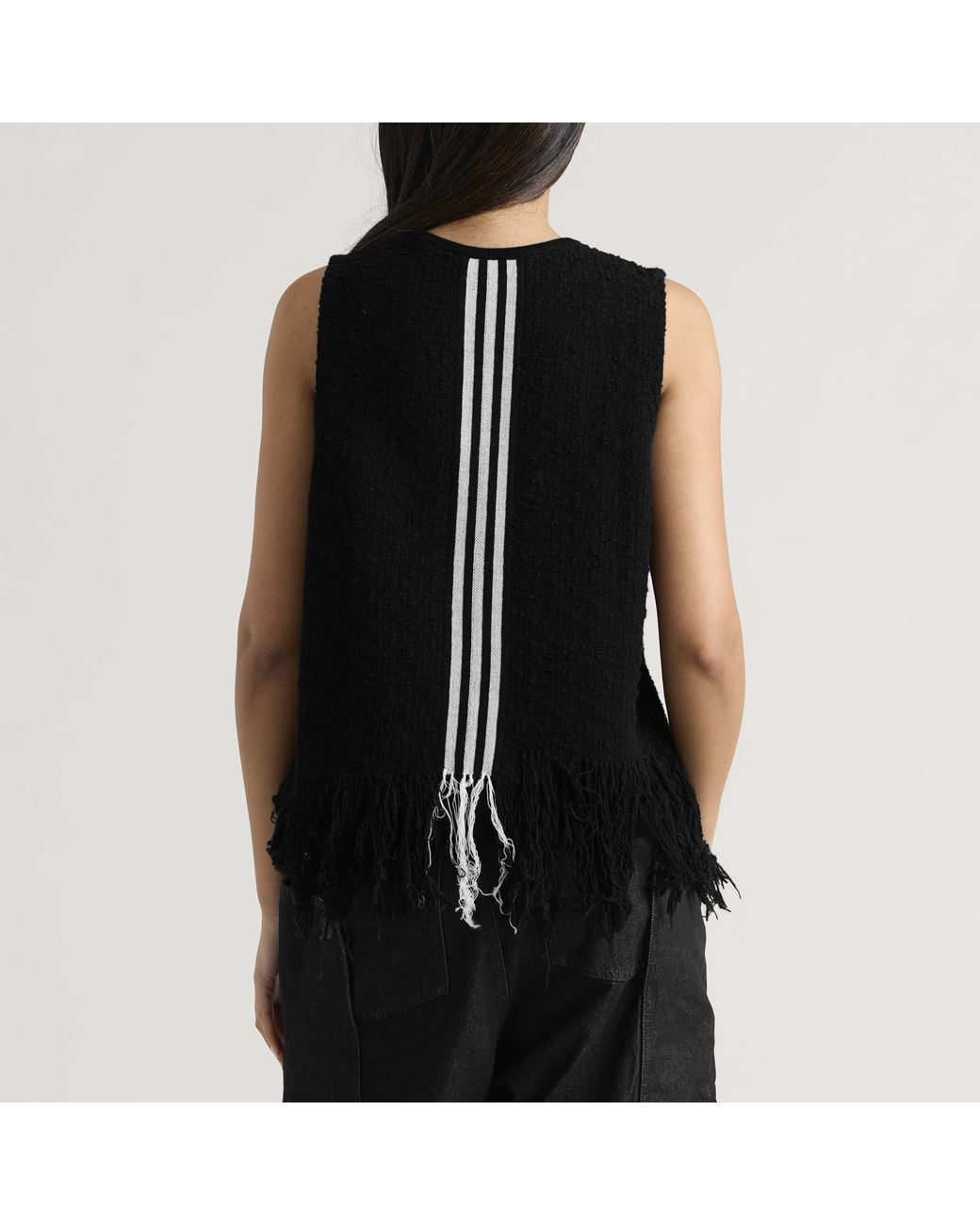 Y-3 Black Knit Fringe Vest