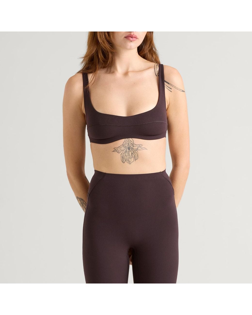Nike Brown Skims Infinasoft Medium-Support Front Micro Bra
