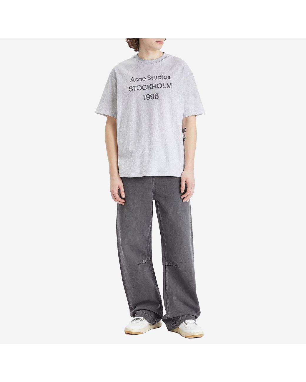 Acne White Exford 1996 Logo T-Shirt for men