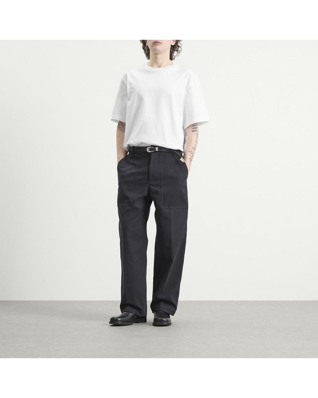 Studio Nicholson Blue Balos Cotton Wide Leg Trouser for men