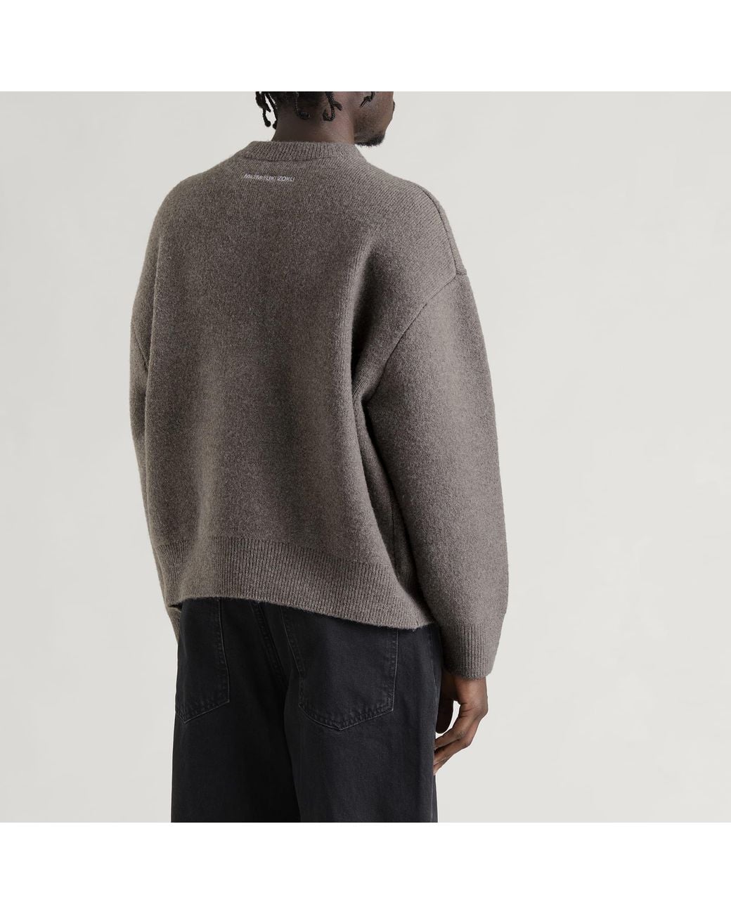 MKI Miyuki-Zoku Gray Double Knit Crewneck for men
