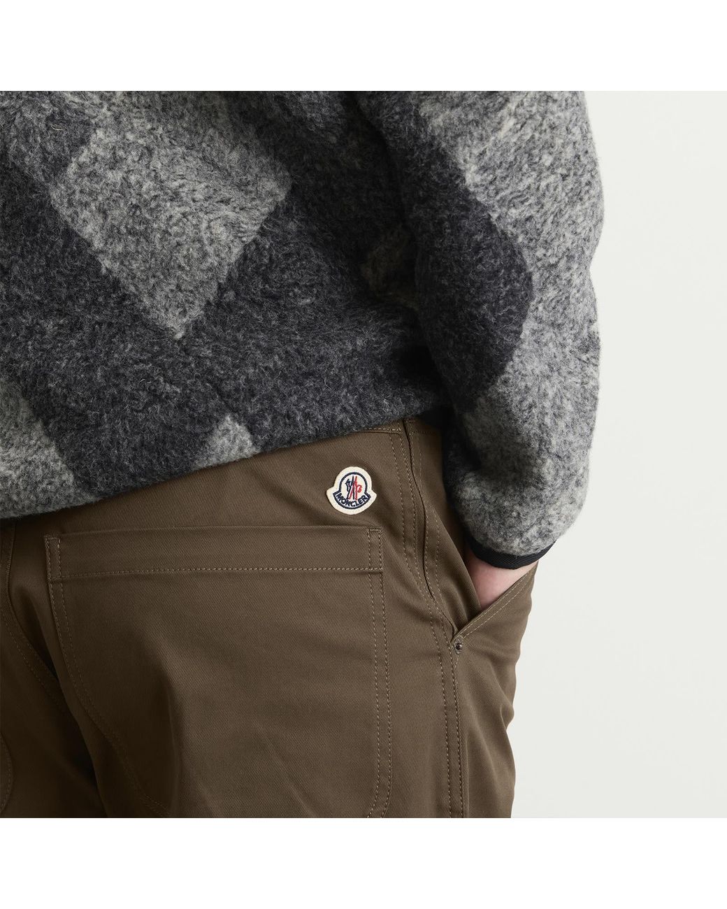 Moncler Brown Gabardine Cotton Trousers for men
