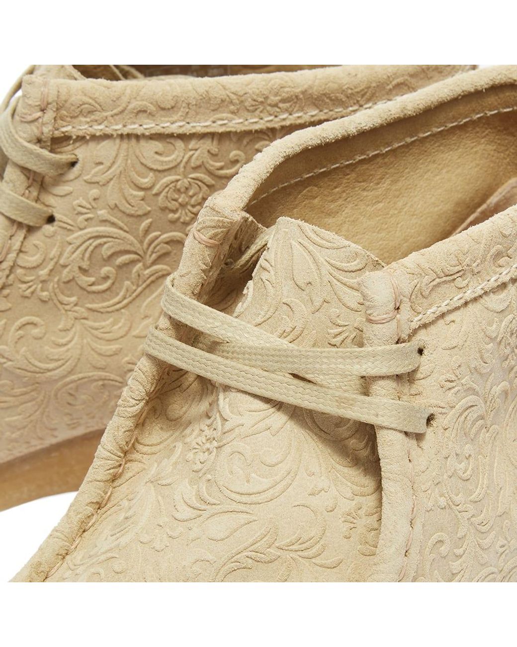 Clarks End. X Oxford Flowers Wallabee Boot in Natural for Clarks End. X Oxford Flowers Wallabee Boot in Natural for