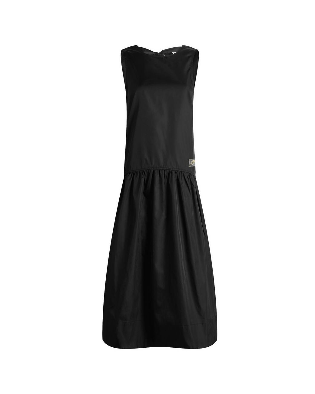 ワンピース DUCHESSE NYLON LONG DRESS Ganni Black Long Dress With A V-neck Embellished With Studs
