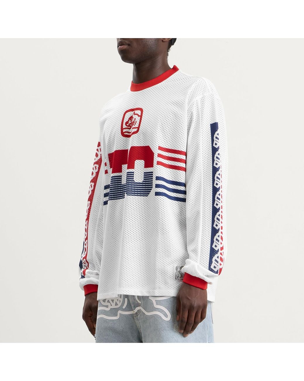 ICECREAM White Moto Ls Mesh Shirt for men