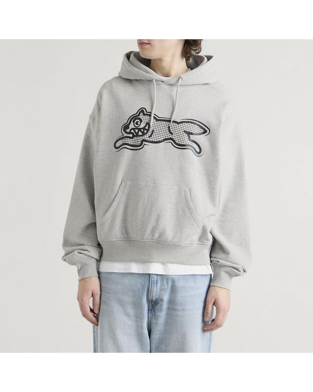 ICECREAM Gray Half Tone Running Dog Popover Hood for men