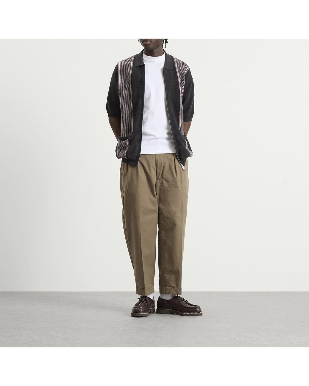 Beams Plus Natural 2 Pleat Chino for men