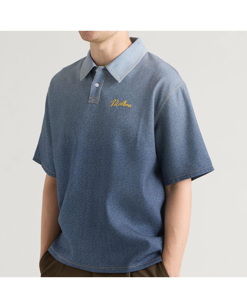 Malbon Blue Ironfade Polo for men