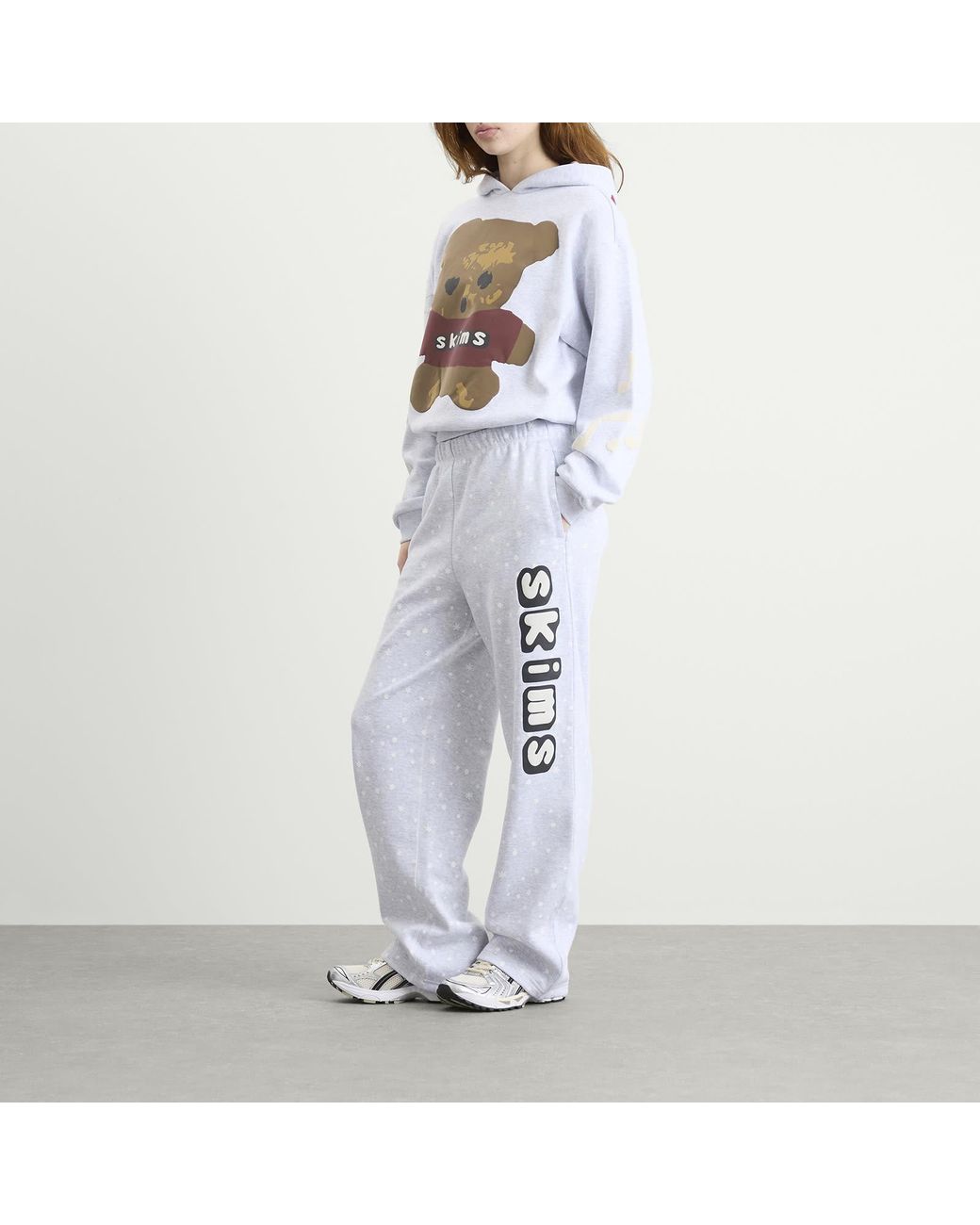 Skims White X Cpfm Cotton Fleece Straight Leg Pant