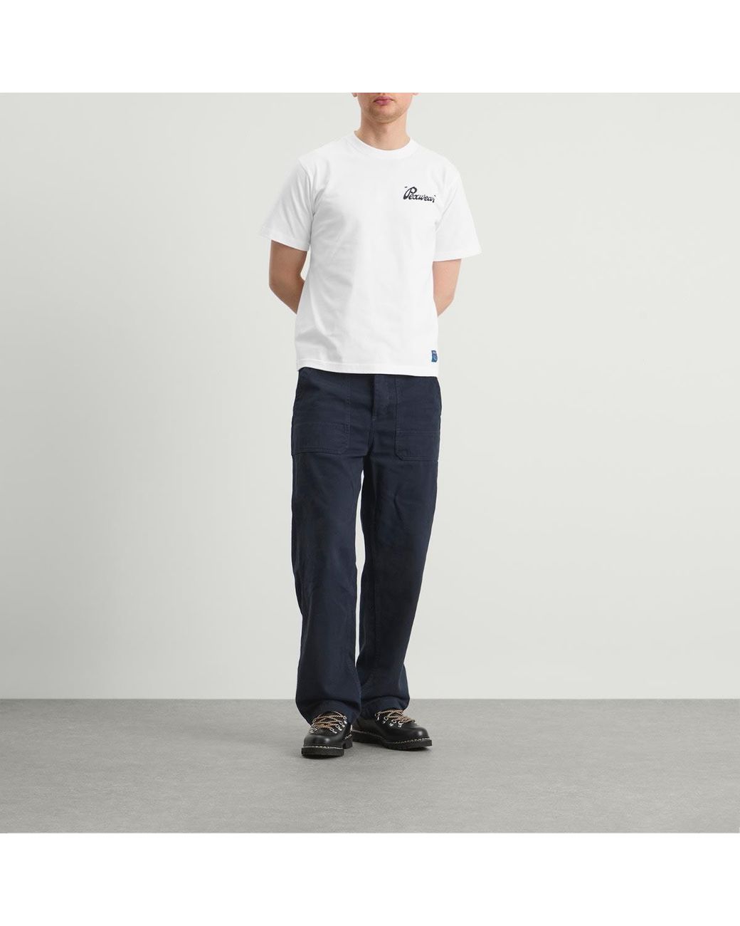 Pexwear White Italic Logo T-Shirt for men