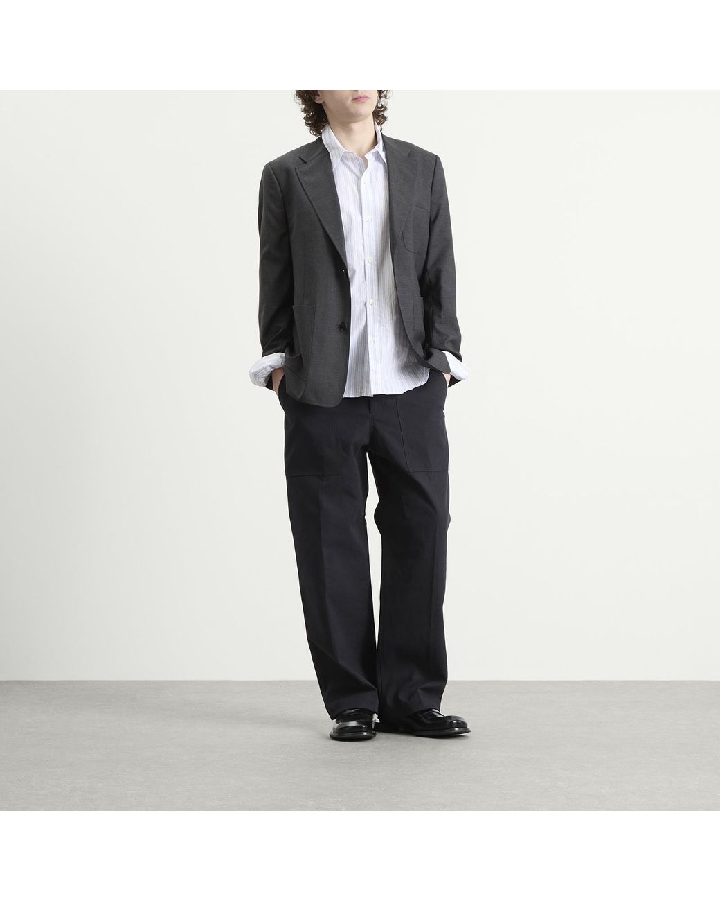 mfpen Black Wool Patch Pocket Blazer for men