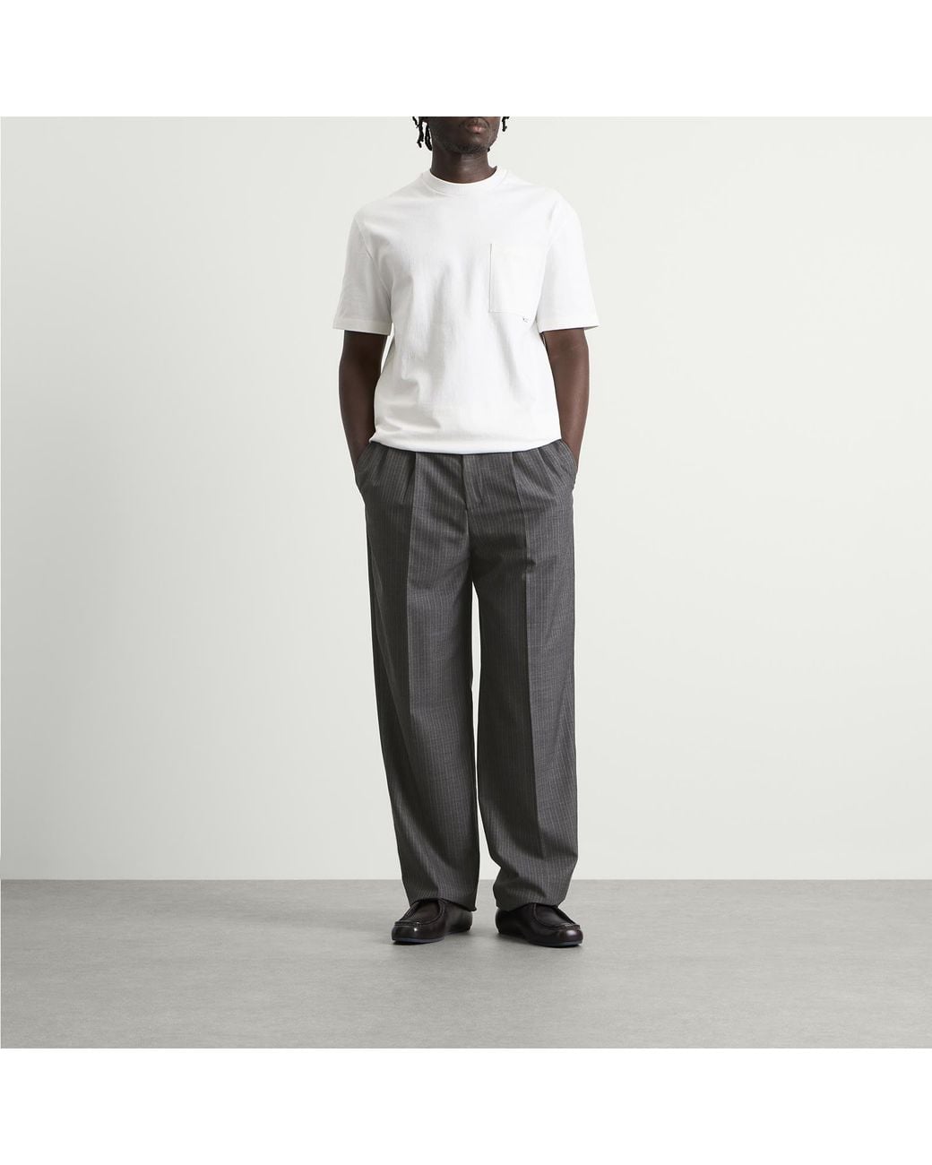 Jil Sander Gray Pinstripe Wool Trouser for men