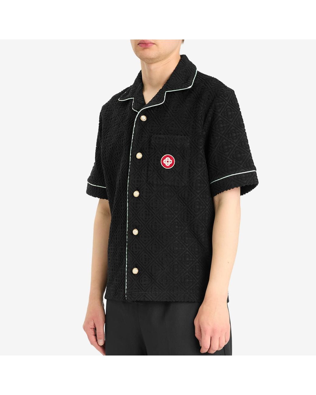 Casablanca Black Towelling Monogram Shirt for men