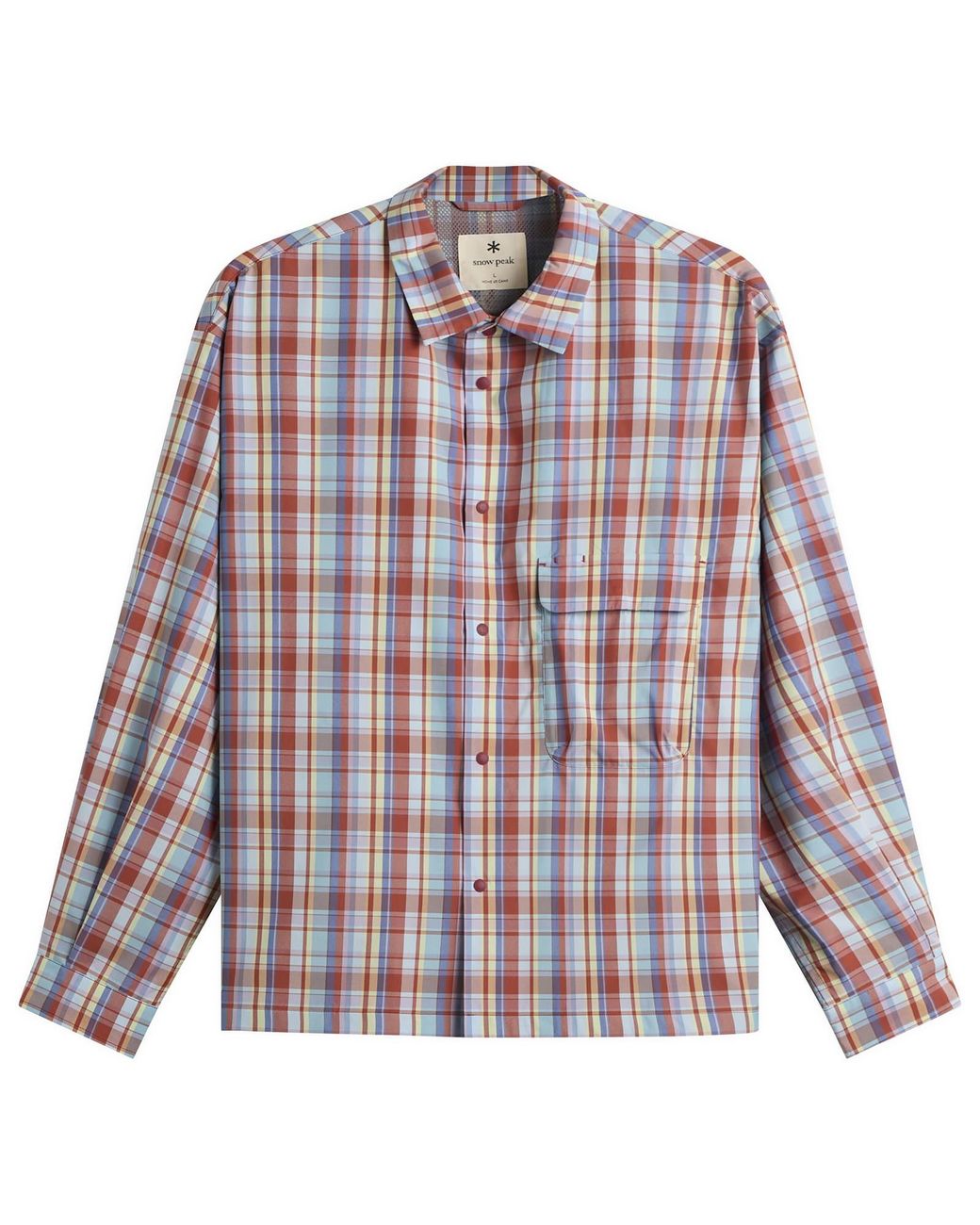 Snow Peak Blue Fade Check Breezy Shirt for men