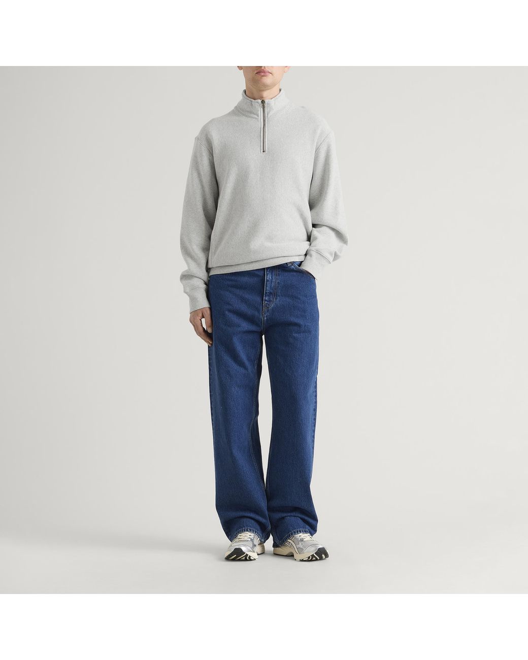 Champion Gray Reverse Weave Half Zip Sweatshirt for men
