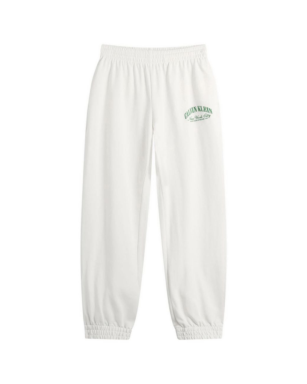 Calvin Klein White Logo Cotton Jersey Jogger