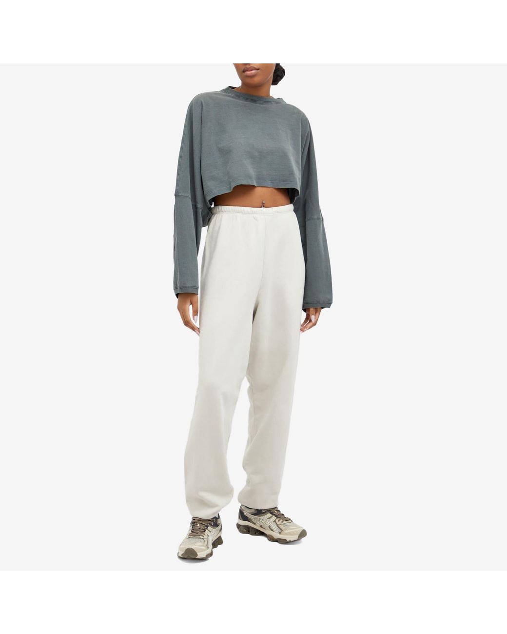 Joah Brown グレイ　ロンT Joah Brown Joah Slouchy Crop Long Sleeve Top in Gray | Lyst
