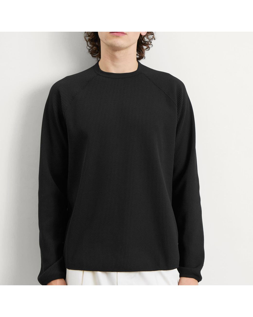 Goldwin Black Waffle Light Long Sleeve T-Shirt for men