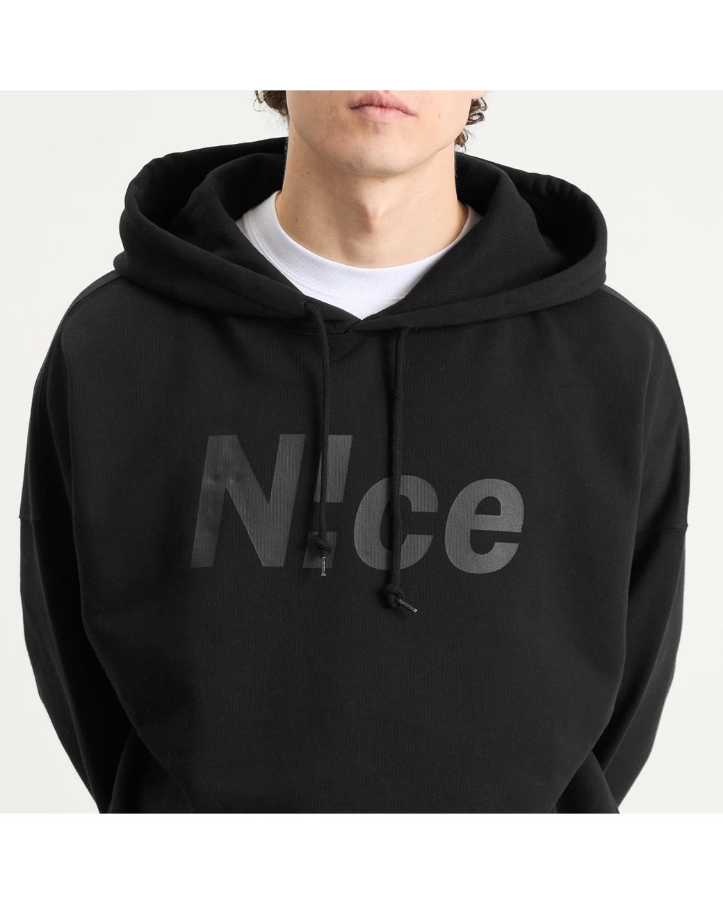N!CE Black Logo Hoodie for men
