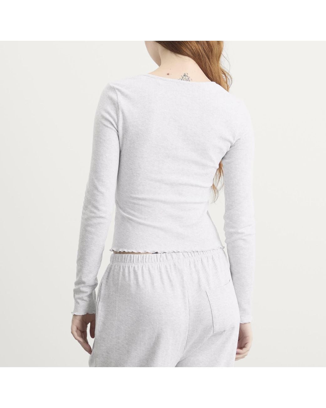 Tala White Sleep Lounge Henley Long Sleeve Top
