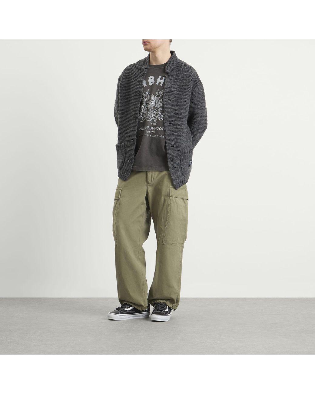 Neighborhood Shetland Knit Jacket in Gray for Men | Lyst