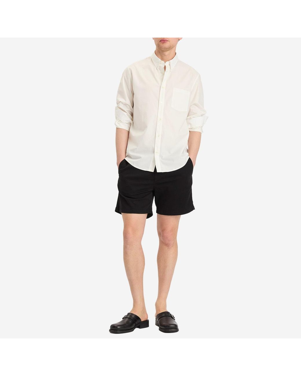 A.P.C. White Eduoard Logo Button Down Shirt for men